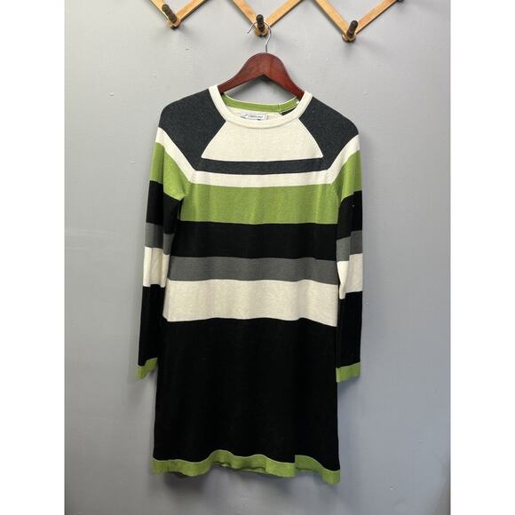 J Howard Dress Womens Large Knit Sweater Long‎ Sleeve Geeen Black Gray Cream - Picture 2 of 5